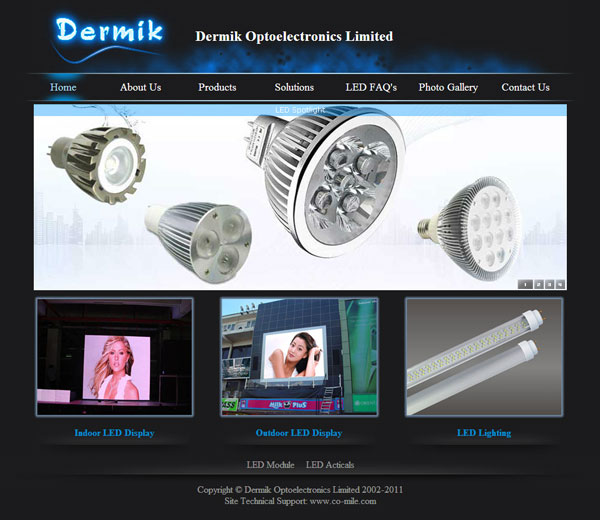 网站建设案例:Dermik Optoelectronics Limited