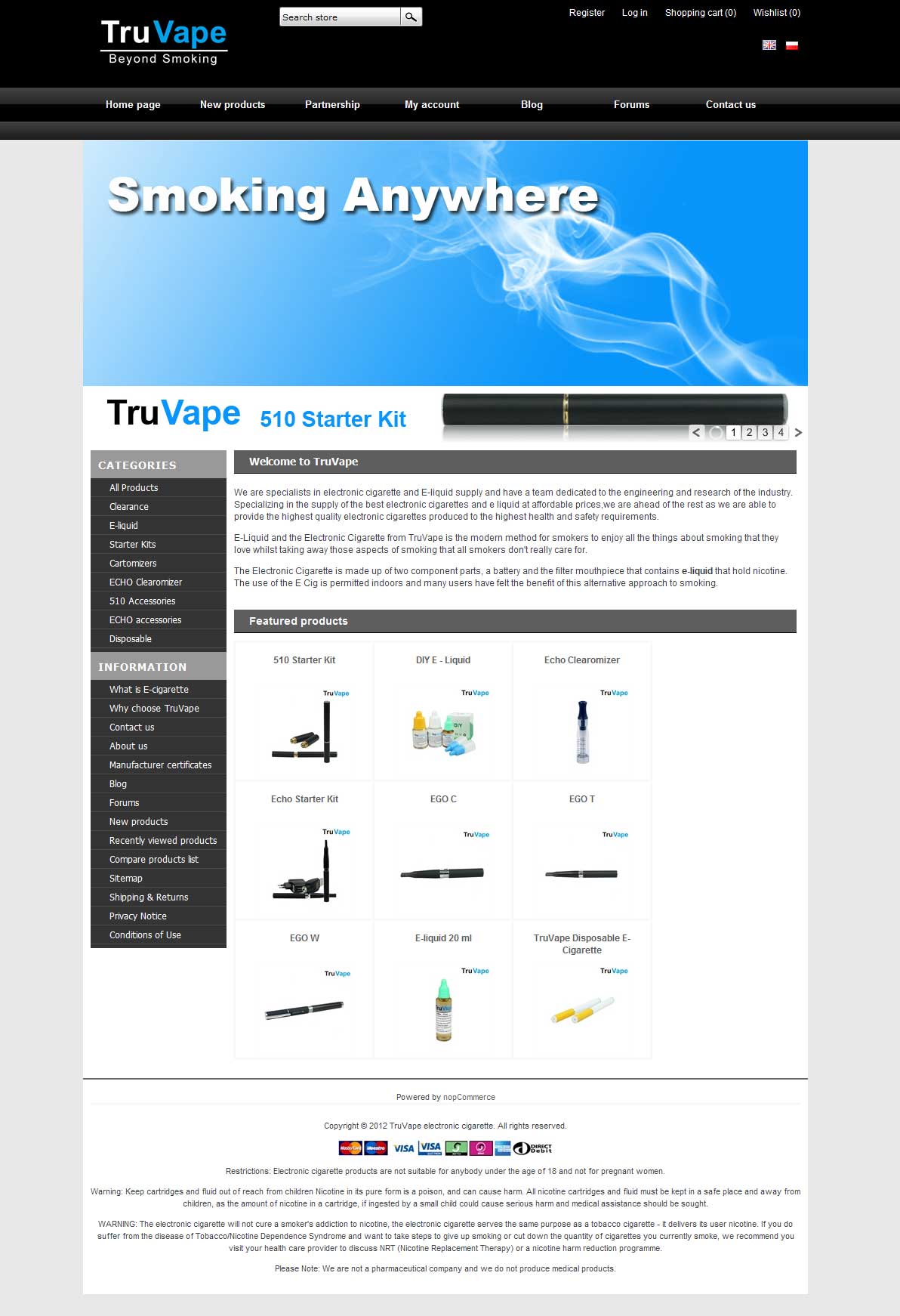 网站建设案例:TruVape electronic cigarette